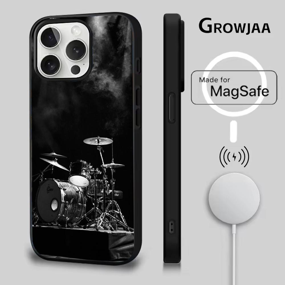 Drum Drummer Phone Case For iPhone 16e,16,15,14,13,12,11,Plus,Pro,Max,Mini Magsafe Magnetic Wireless Charging