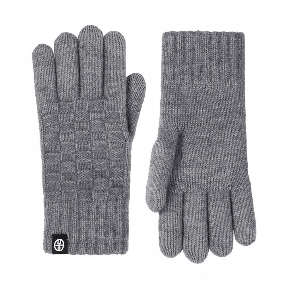 Knitted Gloves In Winter Checkered Wool Gloves Keep Warm and Cold Proof Refer To Students Writing Touch Screen Gloves Riding A Bicycle