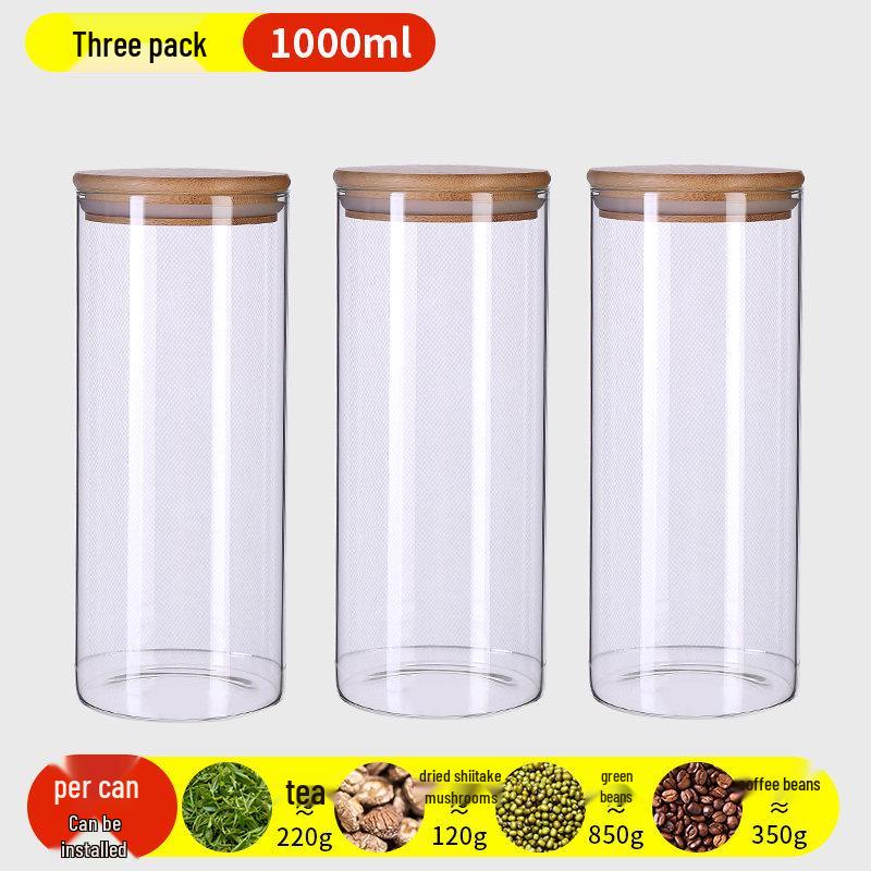 Food-Grade Borosilicate Glass Tea Canister for Coffee, Flower Tea, and Powder - Moisture-Proof Storage Jar