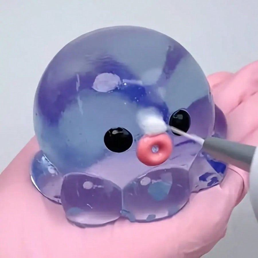 3 Stück Oktopus Squishy Stressabbau-Set Super Langsamer Rückprall , Niedliche Kreative Designs , Zufällige Zusammenstellung , Ideal für Partygeschenke