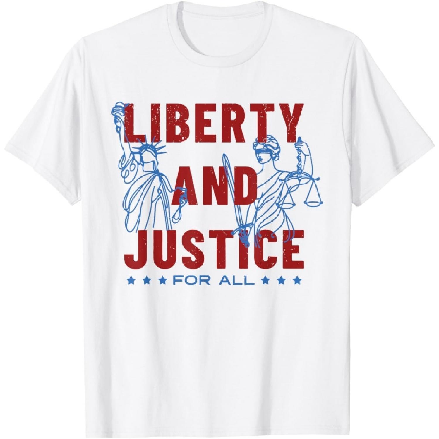 Свобода и Справедливость Для Всех 4 июля Статуя Свободы Футболка S