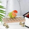 With Hook Bird Hanging Swing Wooden Bird Toy Hammock Parrot Cage Hut  Small Pet Entertainment