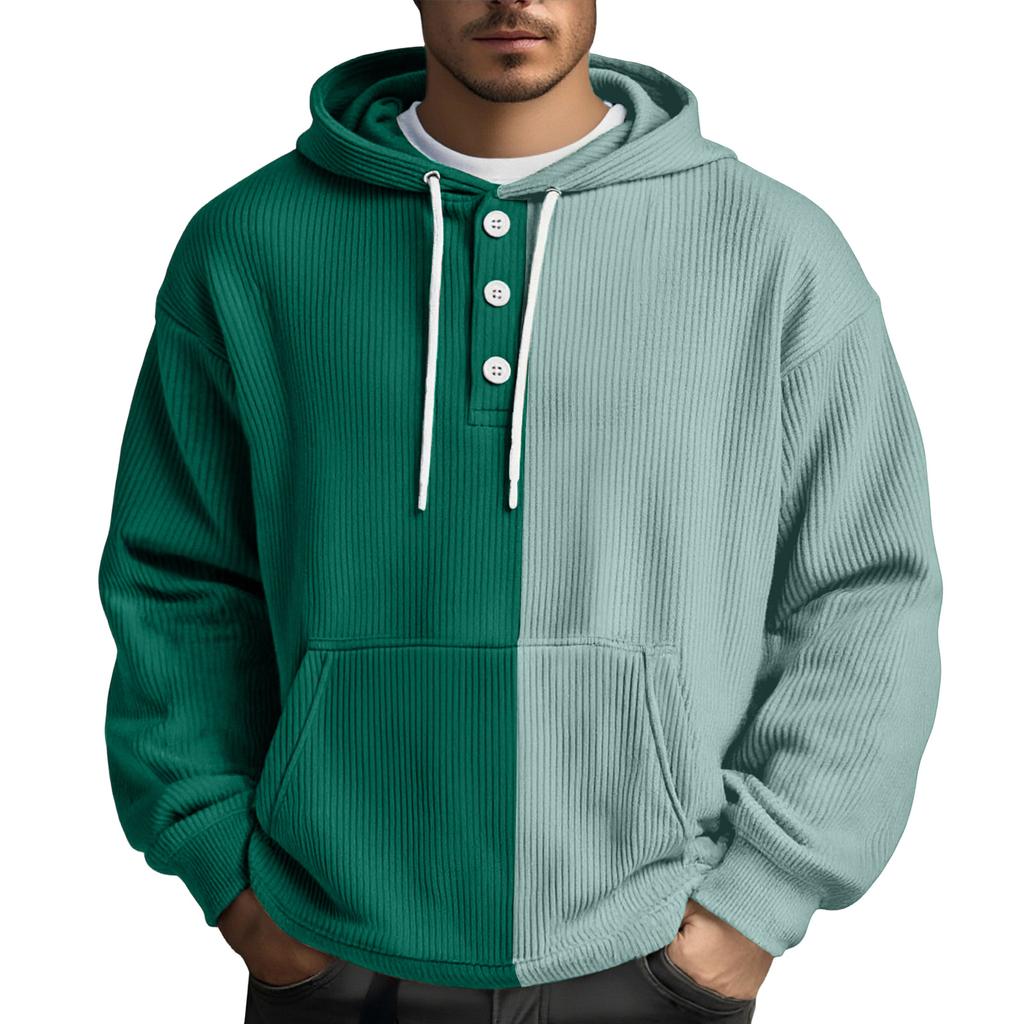 Men's  Leisure  Loose  Three  Clicks  Color  Clashing  Hooded  Hood  Hoodie