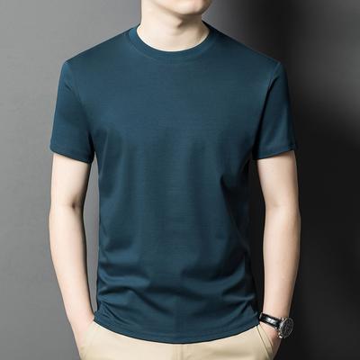 Sommer Neue Flüssigstickstoff Baumwolle Rundhals Kurzarm T-Shirt Herren Casual Fashion Dünne Atmungsaktive Halbarm T-Shirt Herrenbekleidung