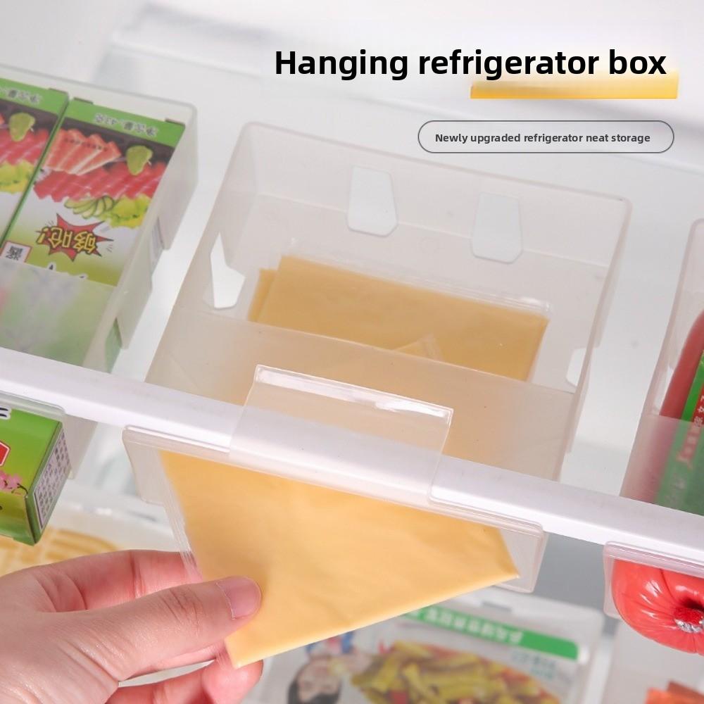 New Drawer Style Refrigerator Storage Box Suspended Transparent Snack Organizer Box Buckle Fresh-Keeping Box Household Supplies