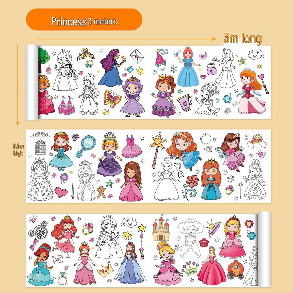 Extra-Large Children's Graffiti Coloring Scroll: Durable Drawing Paper for Kindergarten and Babies