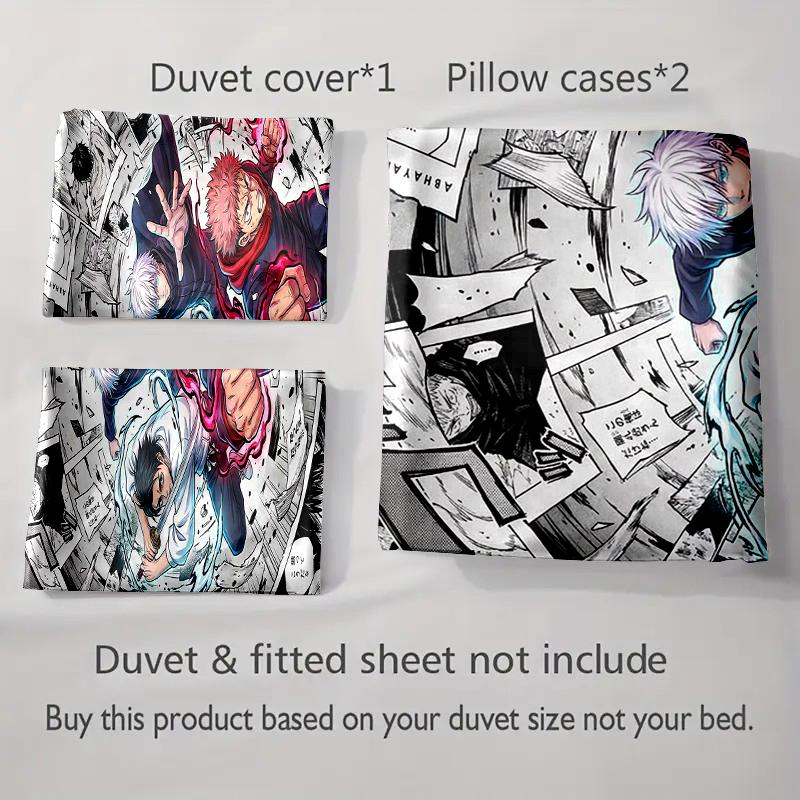 Anime action scene Bedding Duvet cover sets Duvet covers Pillowcases gifts (1 * Duvet Cover 2 * Pillowcases, without duvet insert)
