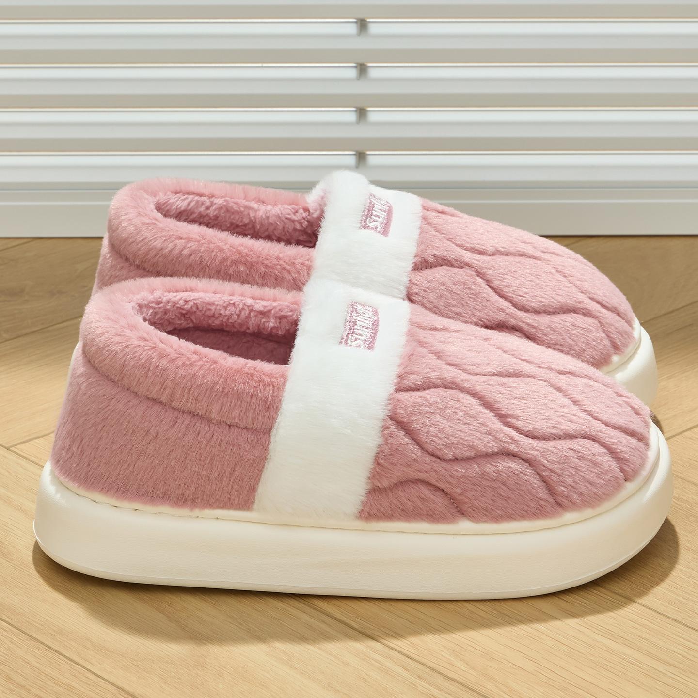 

Зимние женские хлопковые тапочки плюшевые теплые на толстой подошве шлепанцы дышащие мягкие нескользящие тапочки для дома и улицы мужские повседневные тапочки 40-41