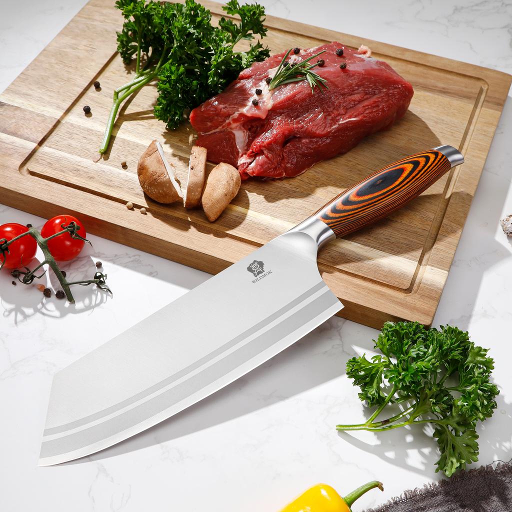 WILDMOK 2025 New Style 7.8 Inch Stainless Steel Cleaver Knife for Chinese Kitchen Vegetable & Fruit Preparation for Chef Use
