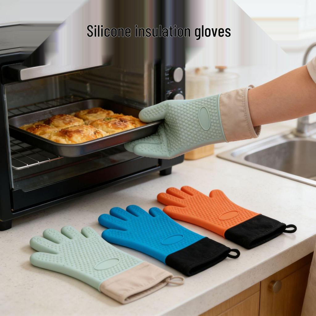 Silicone Heat-Resistant Anti-Scald Oven Gloves for Baking