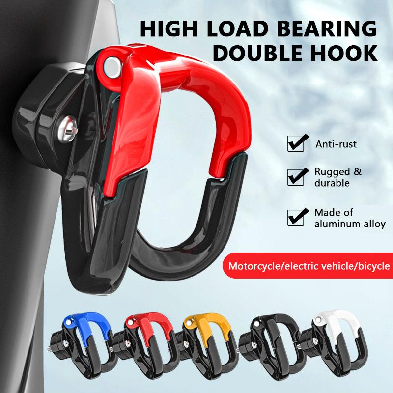 SEAMETAL Motorhelm Haak Houder Handtas Dubbele Haak Bagage Boodschappentas Hangers Aluminiumlegering Motorfiets Accessoires