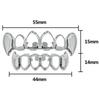 925 Sterling Silver Rapper Iced Out Hollow Design Grills Teeth Grillz Top Bottom Teeth Men Plain Hiphop Vampire Grillz for Teeth