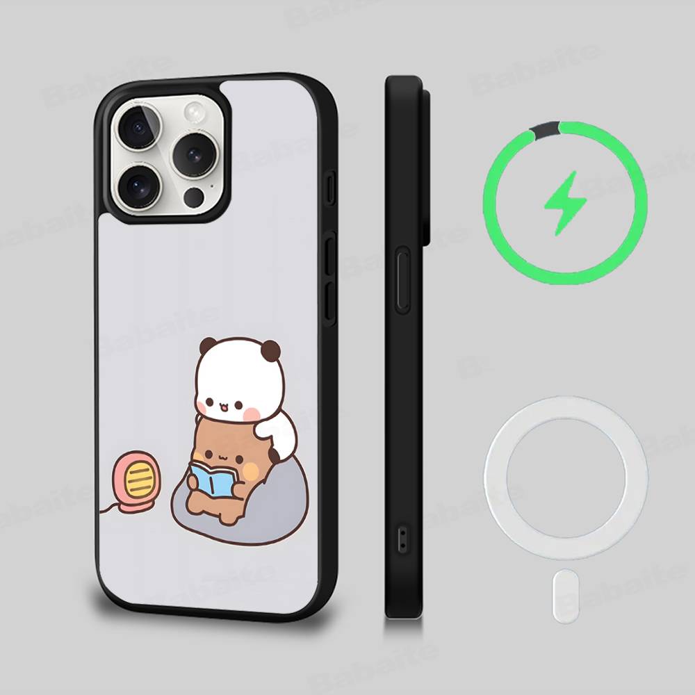 BUBU DUDU Cartoon Magnetic Matte Phone Case For IPhone 16 17 15 14 13 12 11 For Magsafe Wireless Charge Cover