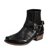 Men's Motorcycle Boots Retro Square Toe Cowboy Short Boots Horse Gear Boots