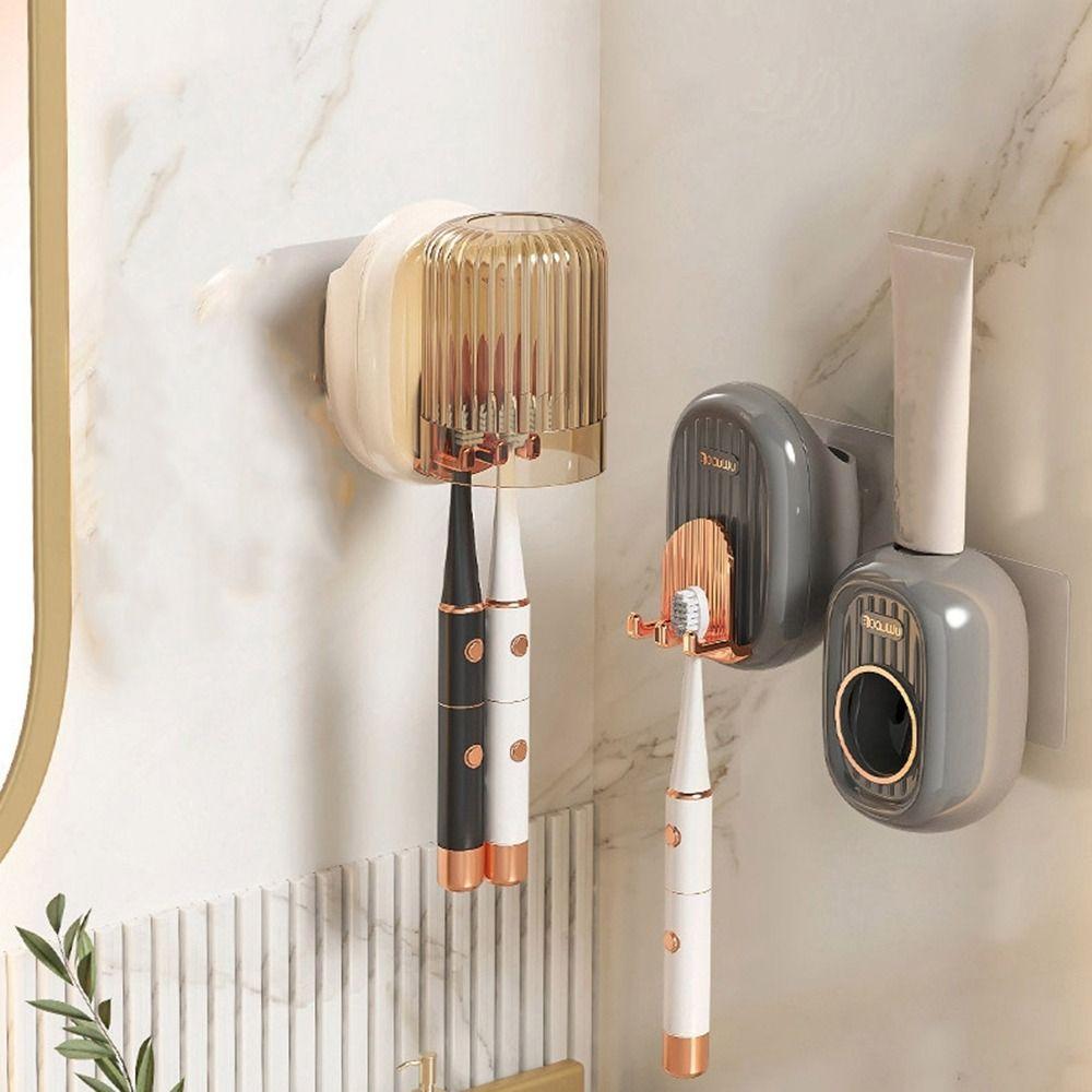 

Plastic Toothbrush Storage Rack Black/Grey/Green Toothbrush Mouthwash Cup Hanger Couple