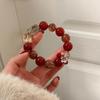 Natural Red Agate Black Gold Super Seven Crystal Beaded Bracelet Women Lucky Charm Jewelry