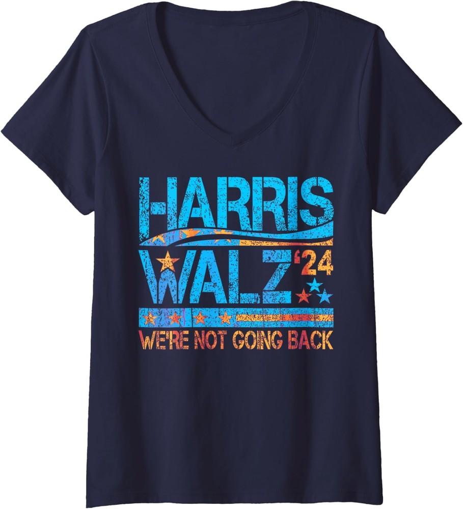 

Harris Waltz 2024 Election Kamala Harris Tim Waltz 20 Ladies V-Neck Tshirt Unisex T-Shirt XXXXL