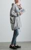 Gold Japan Große Größen Langarm Kordelzug Dolman Melange Größen Damen Tunika, Hoodie, Kragen, Stretch, Winter, Herbst, Frühling, Grau, bai-0168, 4L-5L