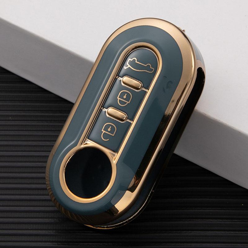 For Fiat 500 Ducato Punto Panda Lancia Musa Key Case Key Cover TPU Fob 3 Button Holder Shell Protector Car Interior Accessories