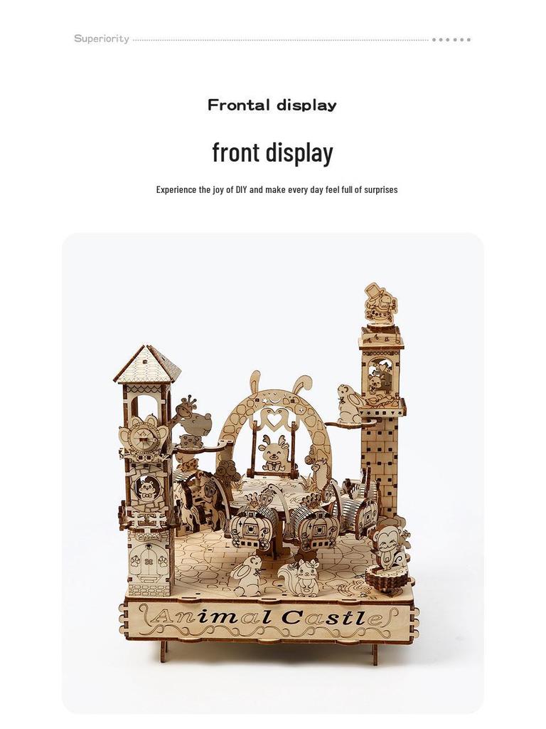 Animal Party Wooden Jigsaw Puzzle Educational Toy and Indoor Ornament for Kids