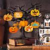 6pcs Wooden Pumpkin Decorations Painted For Halloween And Thanksgiving, Hollow Diy Blank Unfinished Pumpkin Wooden Round Disc