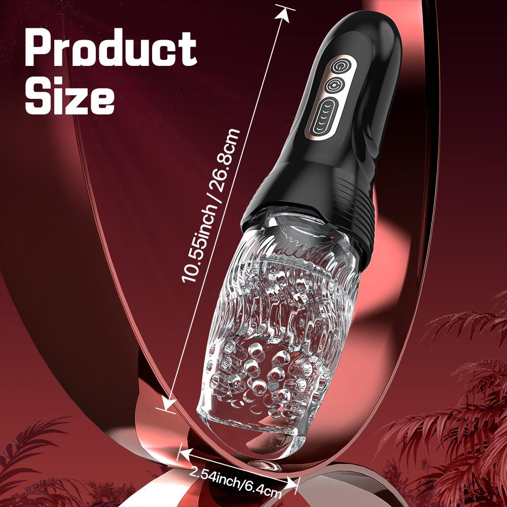 Automatyczny Masturbator Męski, Zabawka Seksualna dla Mężczyzn Sterowana Aplikacją, 5 Trybów Ruchów Posuwistych i Rotacyjnych oraz 10 Trybów Wibracji, Zabawki dla Dorosłych, Zabawki Seksualne dla Mężczyzn