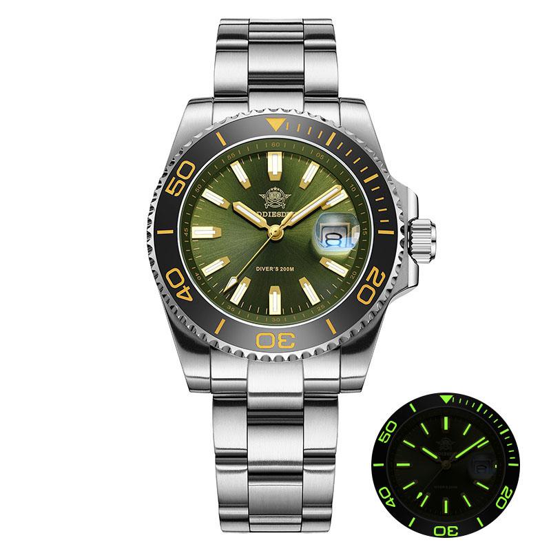 ADDIESDIVE Luxury Watch for Men Waterproof Watches Stainless Steel Super Luminous 200m Dive Man Quartz Wristwatches Reloj Hombre