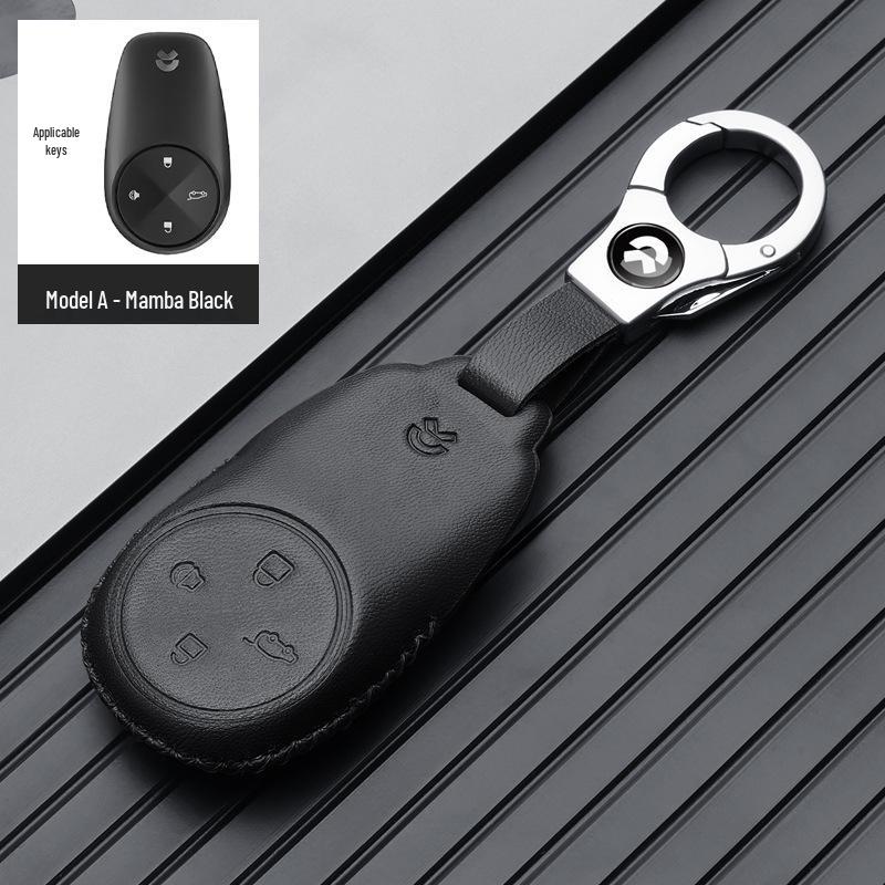Nio Key Case: Genuine Leather Holder for ES6, ES8, EC6, ET7, ET5, ES7 - High-End Men's Buckle Shell