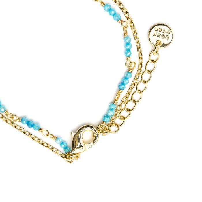 Bracelet - Luxenter - Zinli - Cristal Bleu - Finition or Jaune 18k - 16cm + 3cm D'extension