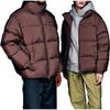 FILA Down Jackets Unisex Dark Brown Stand Collar Moderate Puffer Jacket FE2DJF6102X-DBN