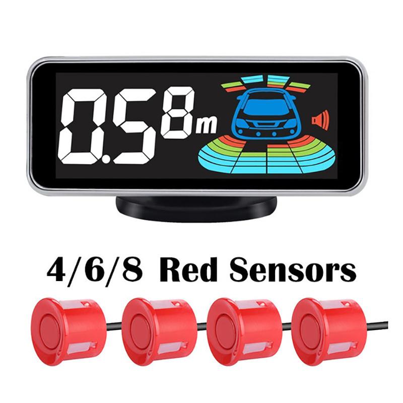 Multiple Radar Parking Sensor Kit Backlight Parktronic LED Display System Backup Monitor Detector Assistant 4/6/8 Sensor Alarm