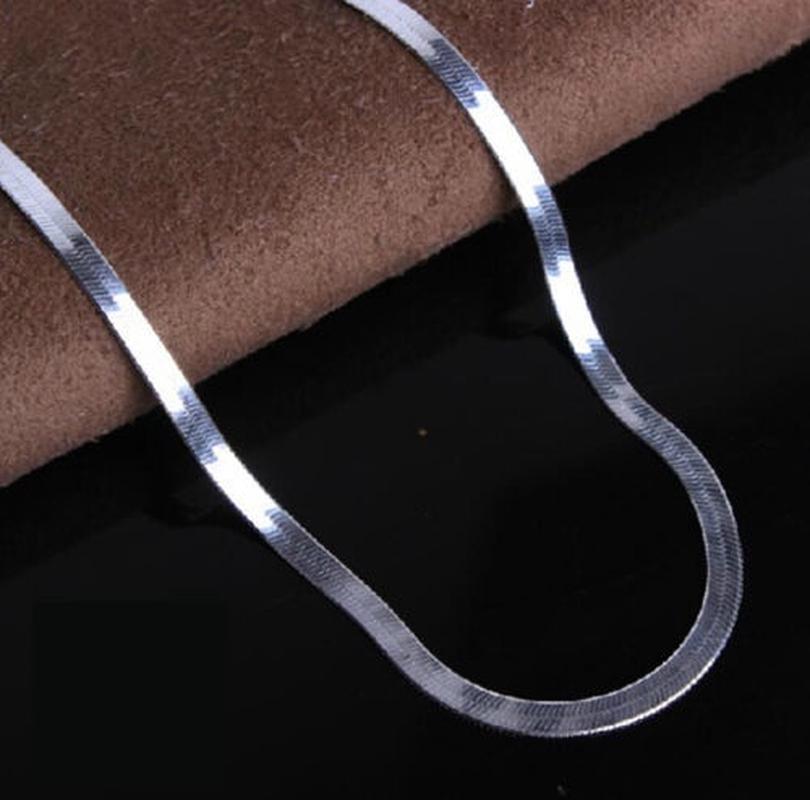 

Мужчины Женщины 4 мм Змея кулон ожерелье цепочка ювелирные изделия серебряный