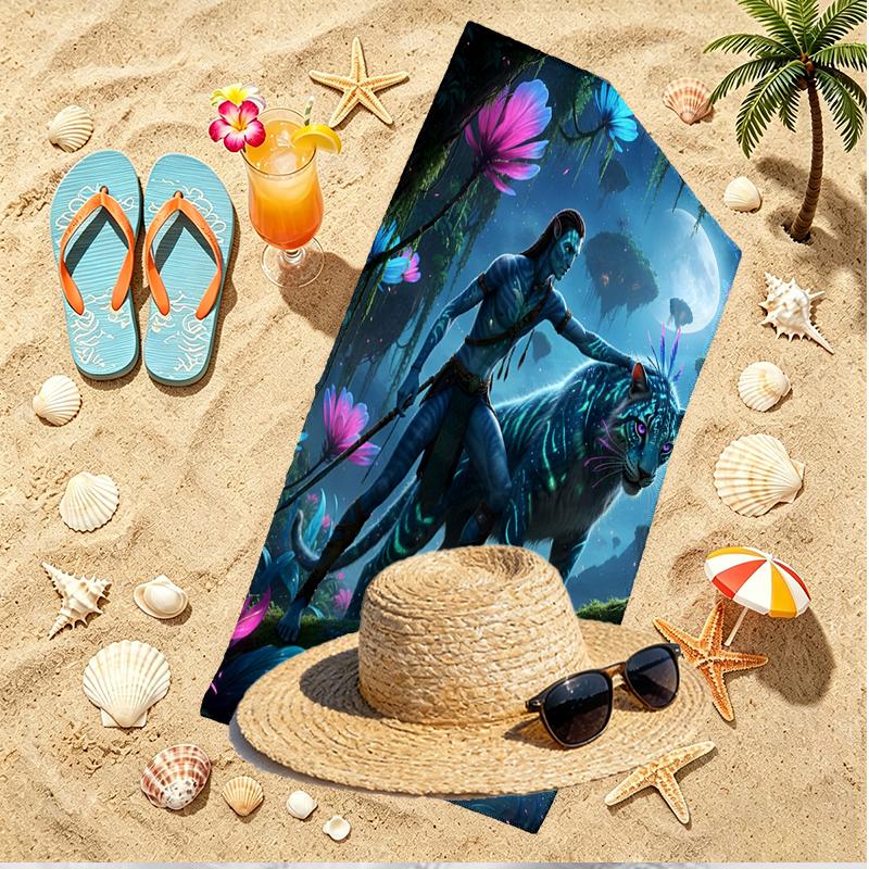 Avatar Print Beach Towel, Versatile Lightweight Absorbent Beach Towel for Pool Surf Yoga Bathroom, Perfect Birthday Holiday Gift