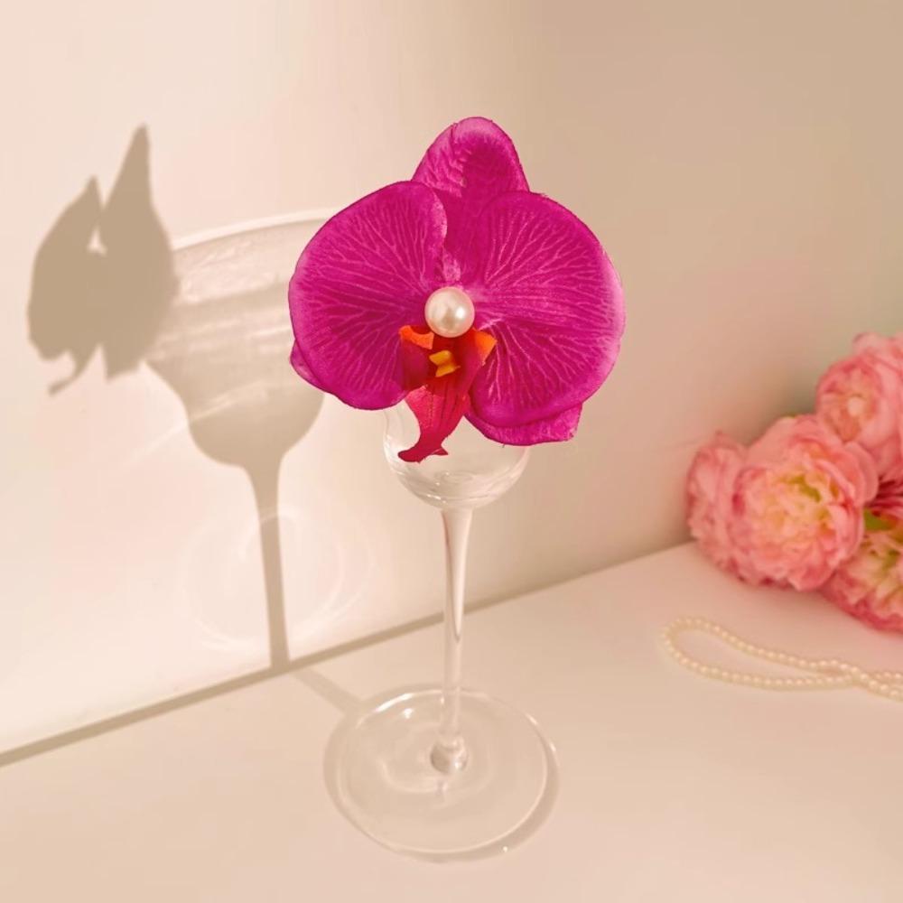 Korean Style Orchid Flower Hairpin Pearl Duckbill Clip Elegant Seaside Vacation Headwear  Daily