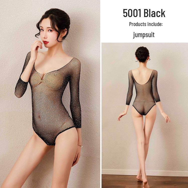 Mysterious Night Sexy Lingerie: Transparent Temptation Erotic Long Stockings 5001