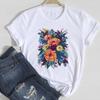 2026 Women Lady Clothing Floral Women Print European and American Short-sleeved T-shirt Women Clothing  Tops  Oversized TShirt