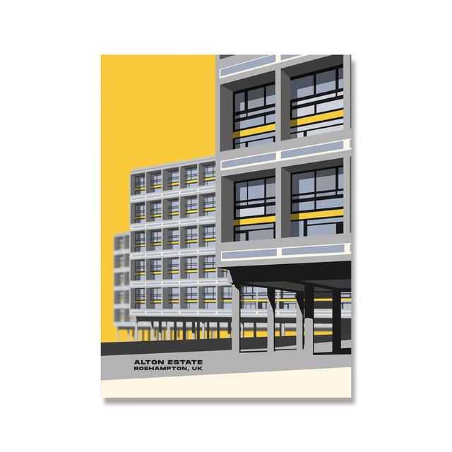 Poster Mostra Architettura Bauhaus Dessau Brutalismo Arte da Parete Immagine Pittura su Tela Poster e Stampe per Stanza Decorazione Casa