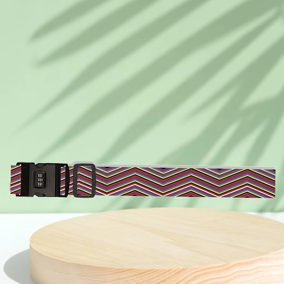 2PCS Lightning Colored Luggage Straps with Boarding Pass Buckle Password Lock for Secure Travel