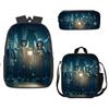 Stranger Things Schoolbag, Pencil Bag, Meal Bag To Map Z Three-Piece Large-Capacity Backpack Colorful
