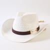 Popular European and American Classic Straw Woven Western Cowboy Hat Men's and Women's Outdoor Fashion OL Wind Woven Top Hat