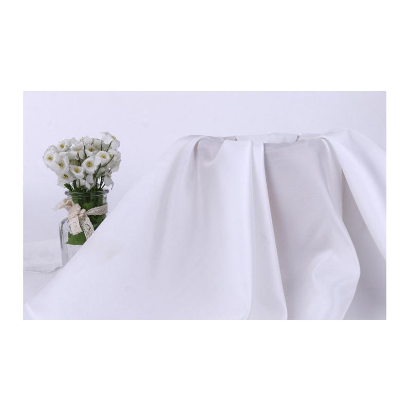 230T White Shumei Silk Lining Fabric: Fine Twill, High-Density, for Coats, Suits, and Windbreakers.