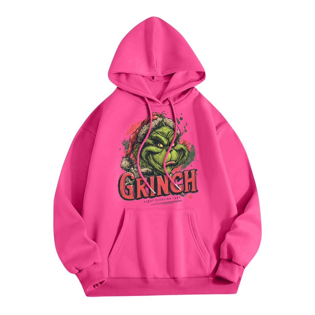 Women's Fashion Christmas Printed Casual Hooded Sweatshirt With Pockets