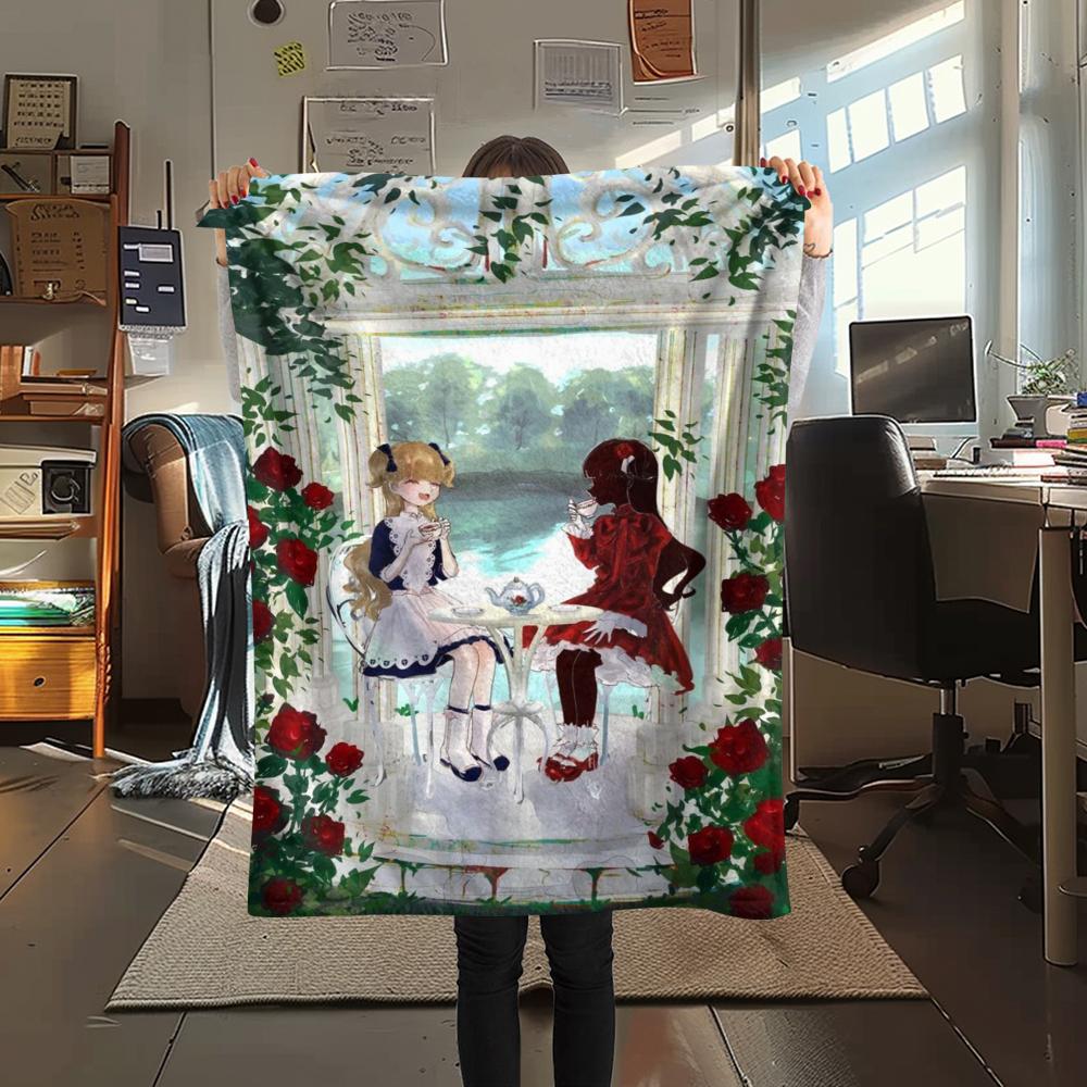 1 Stück Schattenhaus Druck Flanell Decke, Hohe Qualität, Bequem für Alle Jahreszeiten, Heimdekoration, Wärme und Komfort, Perfekt für Weihnachtsgeschenke153