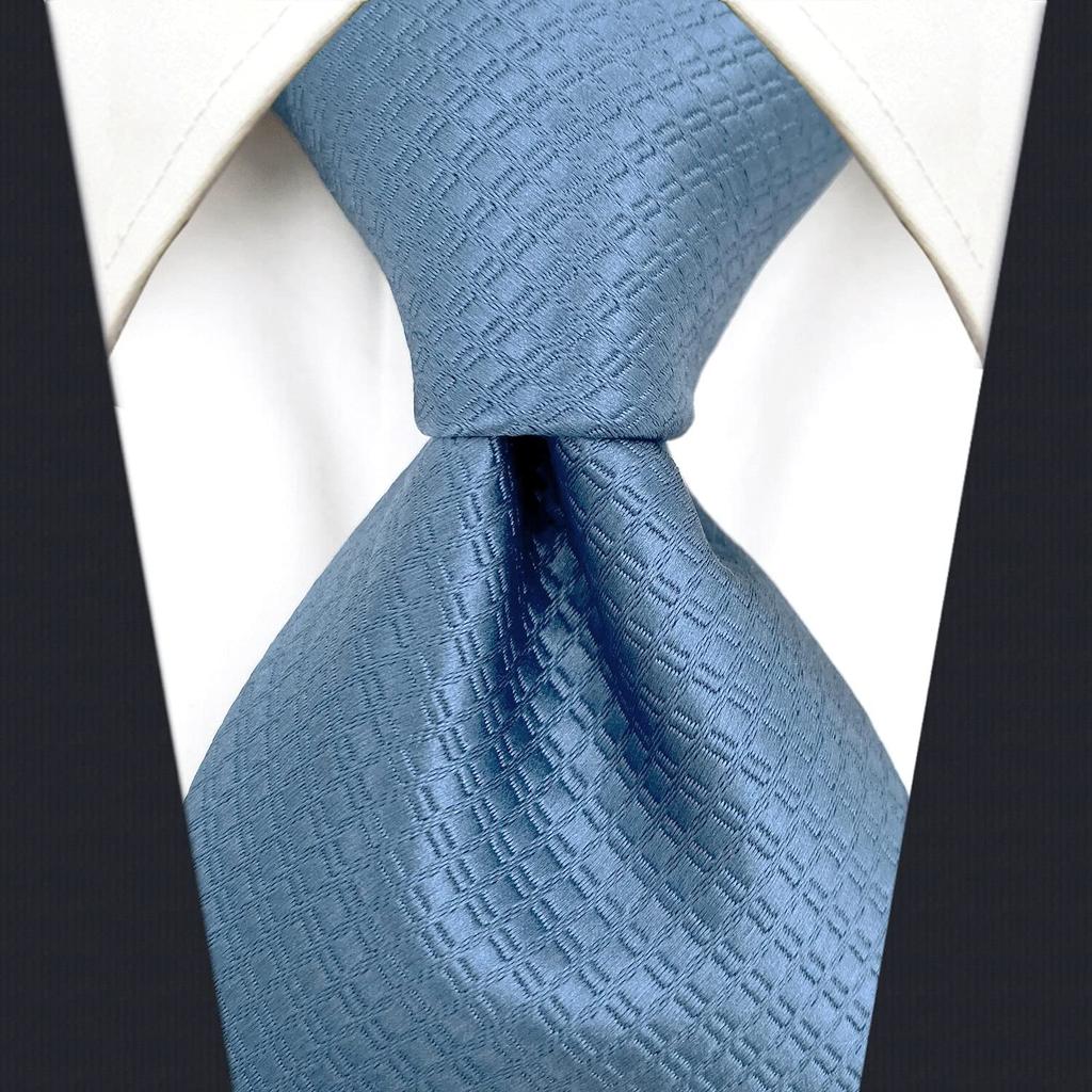 [S&W SHLAX&WING] Men's Steel Blue Solid Classic Size Tie