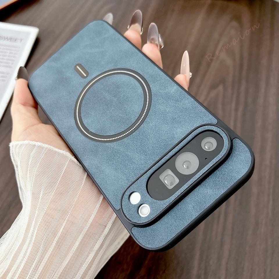 Retro Leather Magnetic Phone Case for Google Pixel 10 9 7 8 Pro XL 10A 9A 8A Armor Shockproof Protector Cover