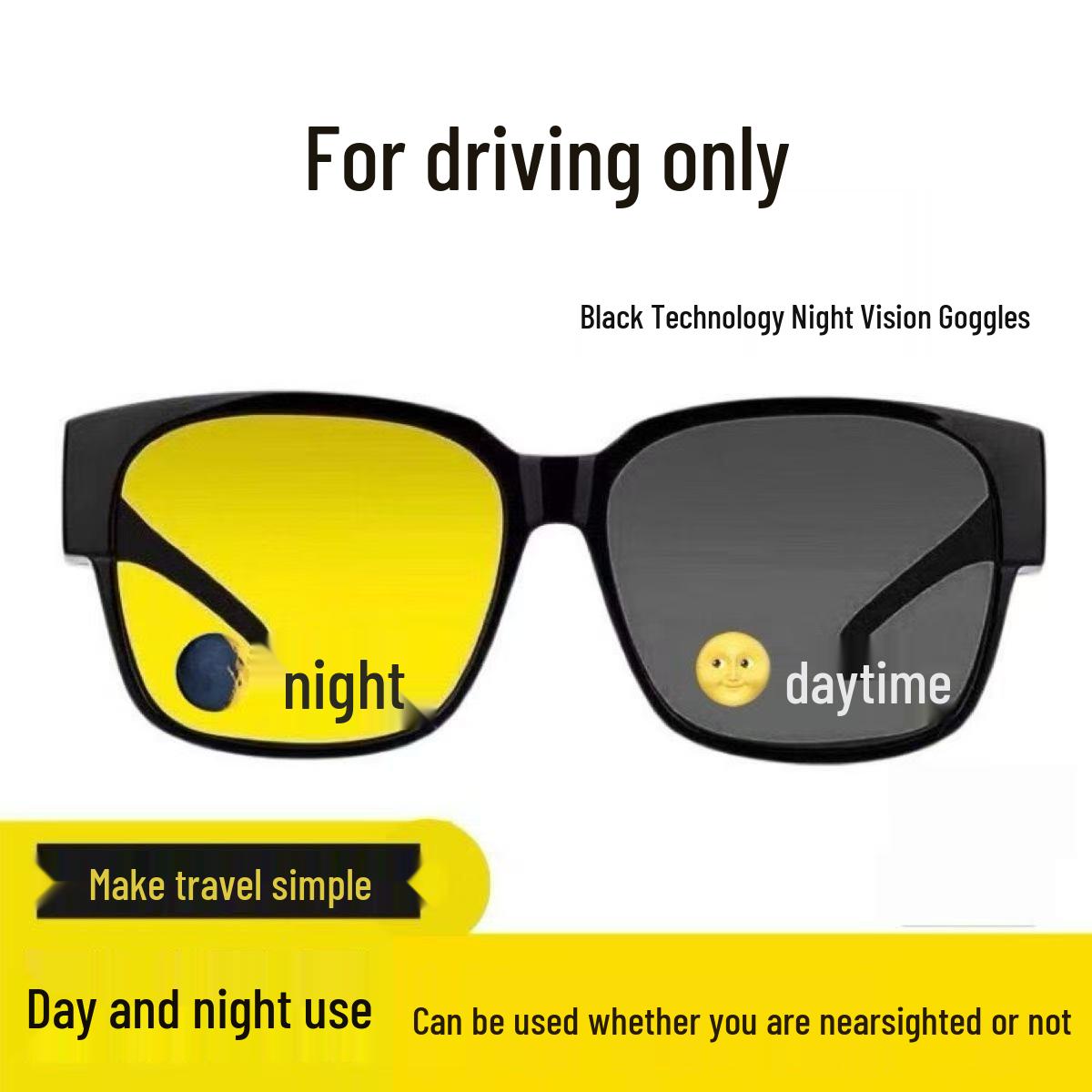 

Унісекс кліп-он сонцезахисні окуляри для нічного бачення та міопії із захистом від УФ-променів для водіння та риболовлі