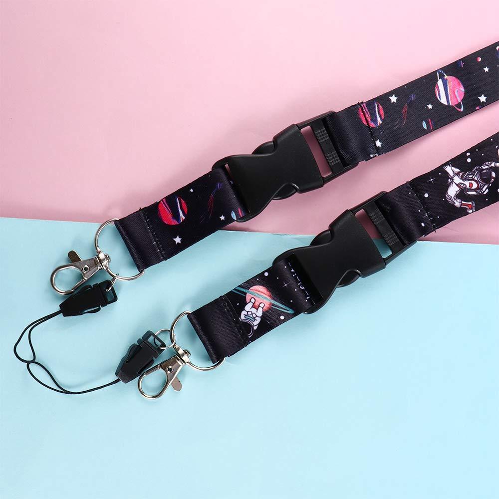 Hang Rope Stars Pattern Hang Ropes Mobile Phone Strap Astronauts Lanyard Outer Space Neck Straps