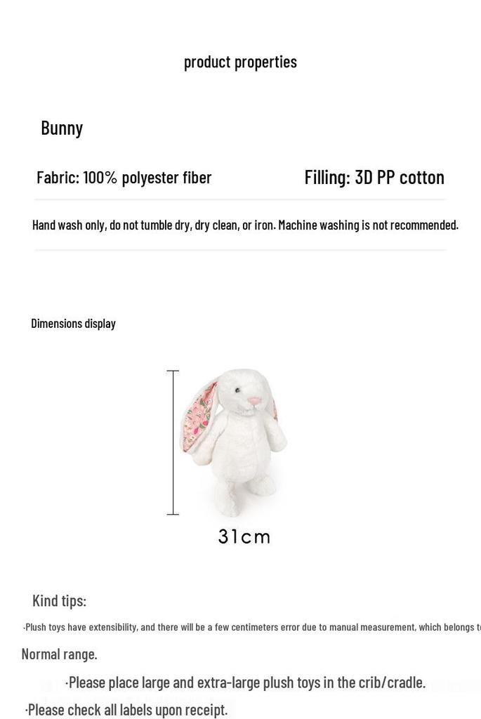 Jellycat UK Floral Bonny Bunny Plush Toy - Star Rabbit Doll, Perfect Easter Children's Gift
