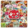 50pcs Retro Suitcase Graffiti Stickers for Phone, Luggage, and Water Cup - Creative and Waterproof