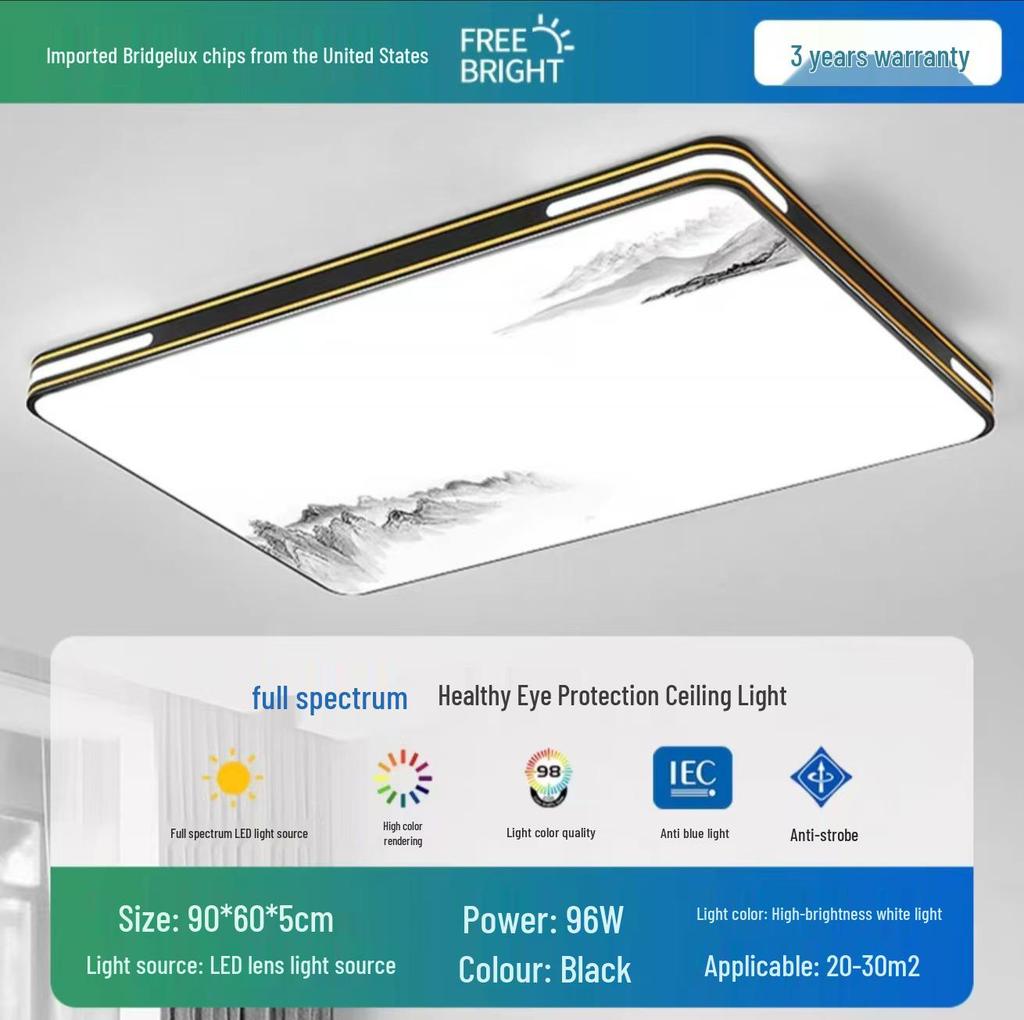 2025 LED Ceiling Light: Bright Core Design for Living, Bedroom, Study, and Dining Rooms, Wrought Iron Fixture